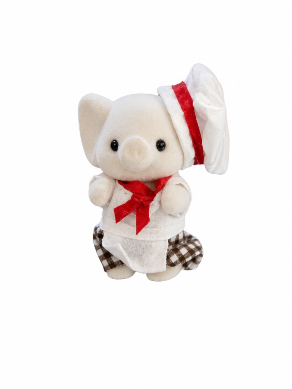 Plush Elephant Sailor Toy in White and Red for Small Pets